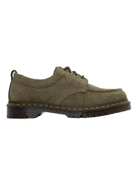 Dr Martens Lowell Dms Olive Hairy Suede & Dark Brown Classic Pull Up