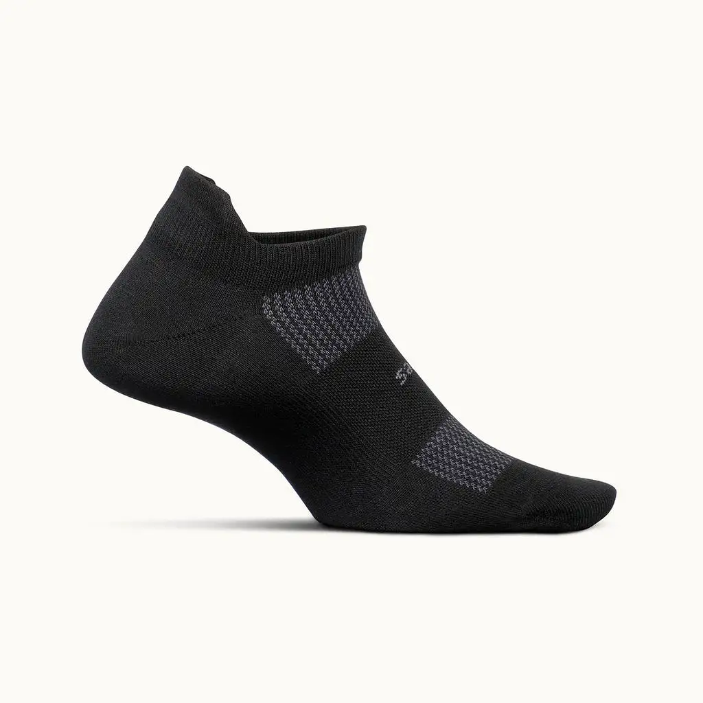 Feetures High Performance Ultra Light No Show Tab Socks - Black