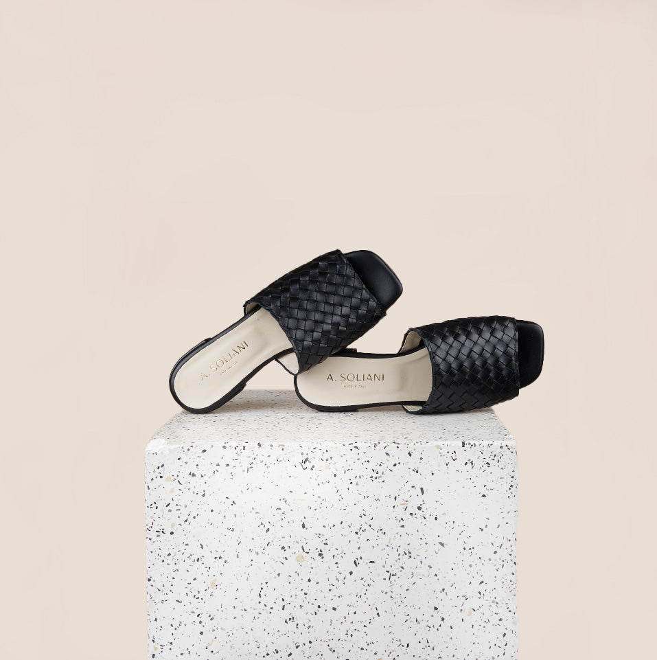 Fiore - Woven Leather Black