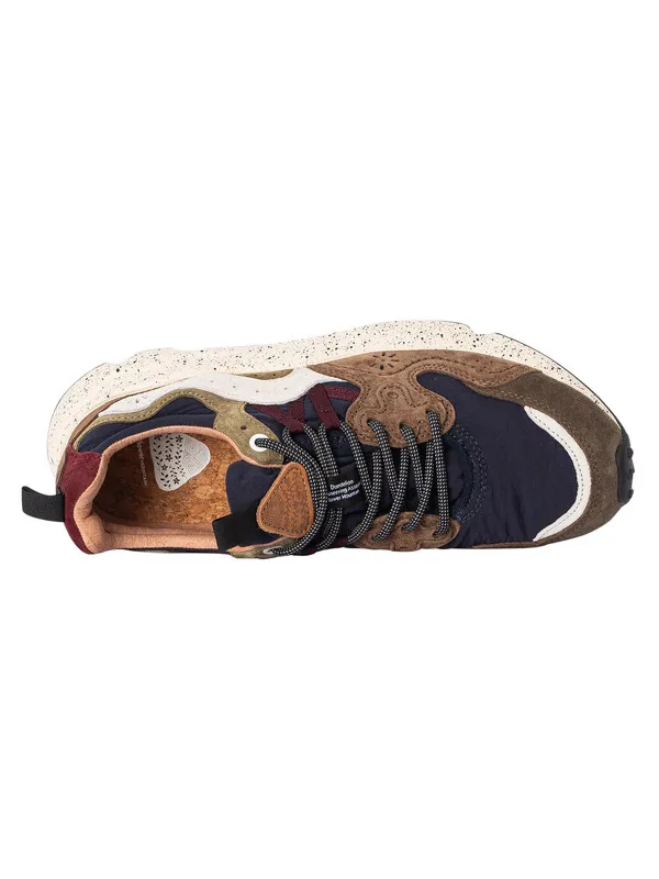 Flower Mountain Yamano 3 Suede Trainers - Brown/Navy