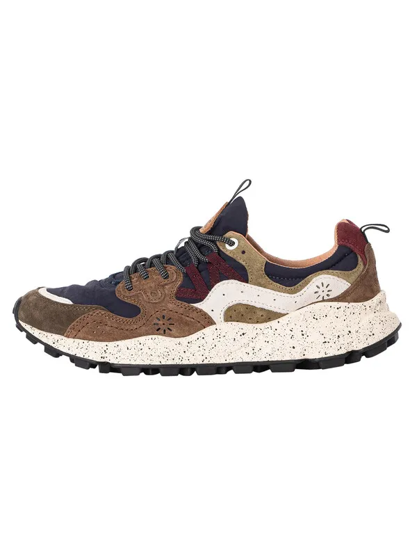 Flower Mountain Yamano 3 Suede Trainers - Brown/Navy