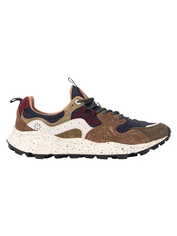 Flower Mountain Yamano 3 Suede Trainers - Brown/Navy