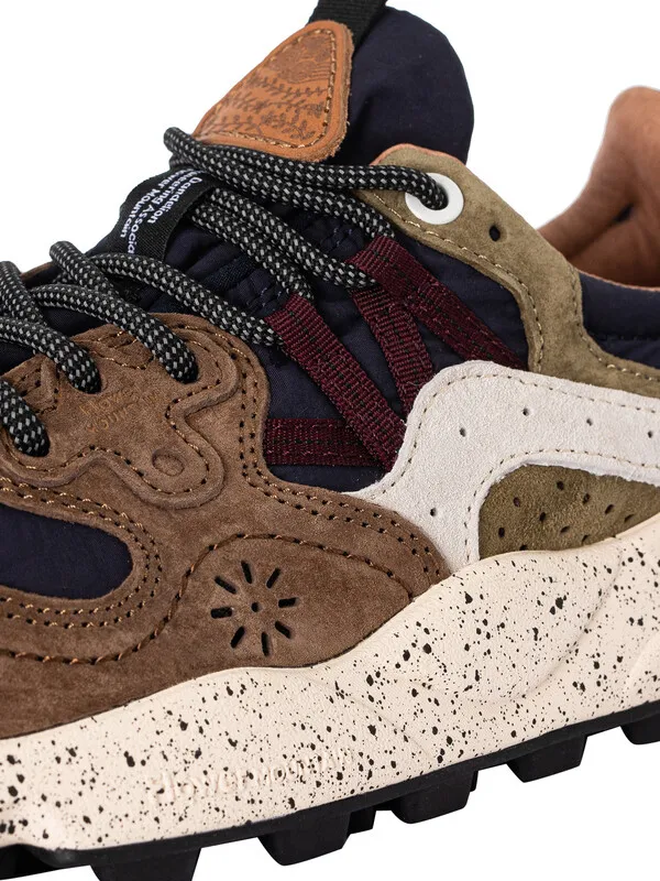 Flower Mountain Yamano 3 Suede Trainers - Brown/Navy