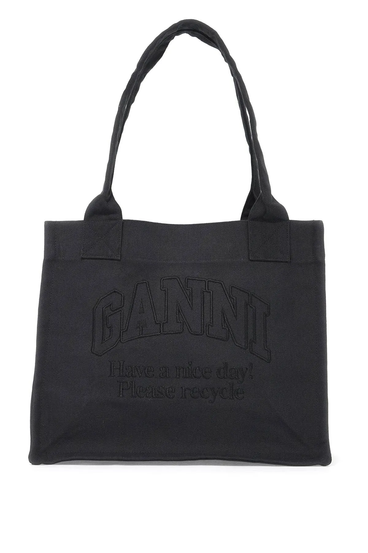 GANNI    Ganni Recycled Cotton Tote Bag In