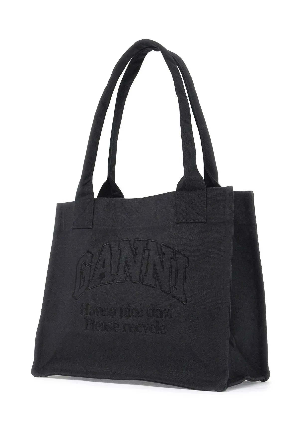 GANNI    Ganni Recycled Cotton Tote Bag In