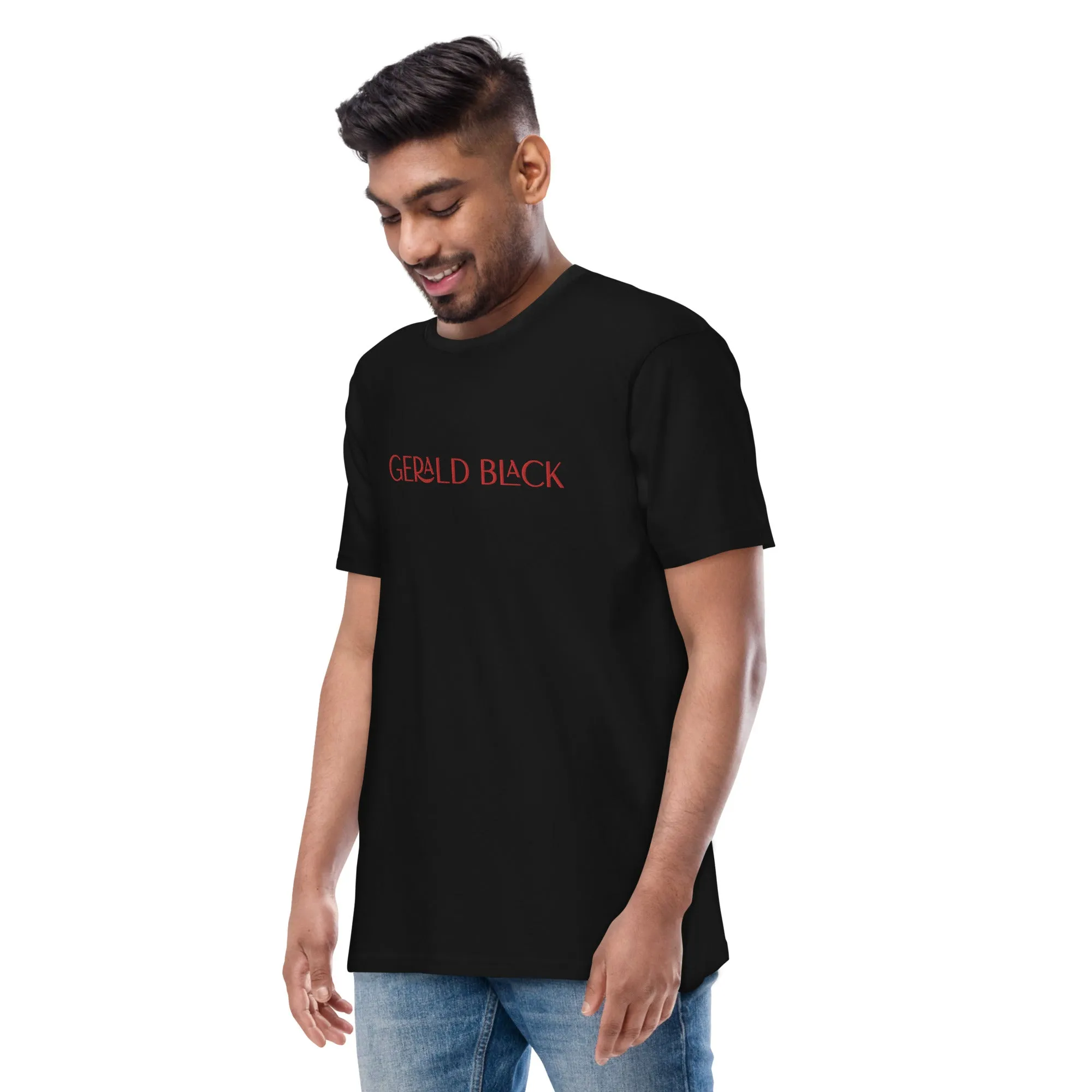 Gerald Black Premium Heavyweight Black Statement T-Shirt for Men RD