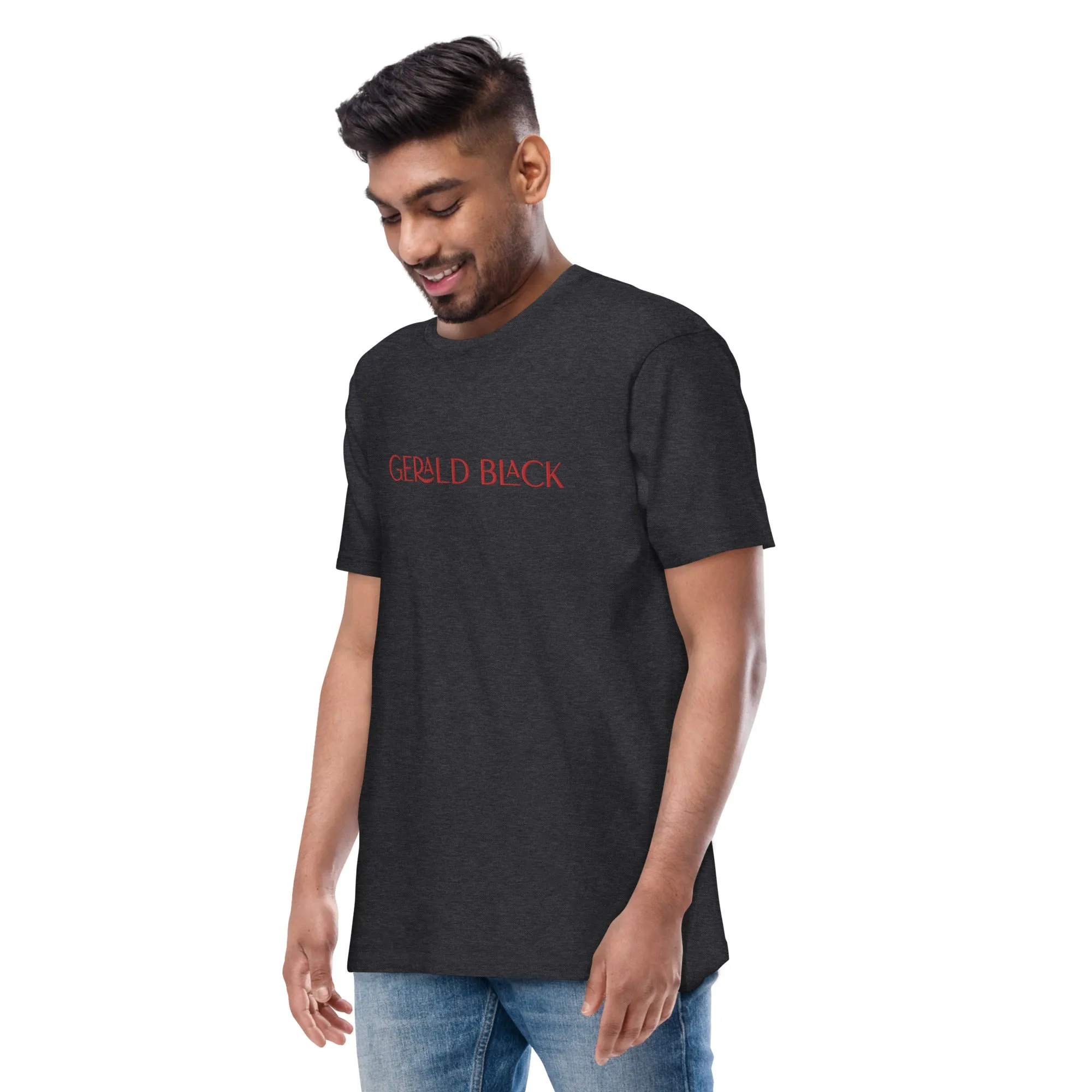 Gerald Black Premium Heavyweight Black Statement T-Shirt for Men RD