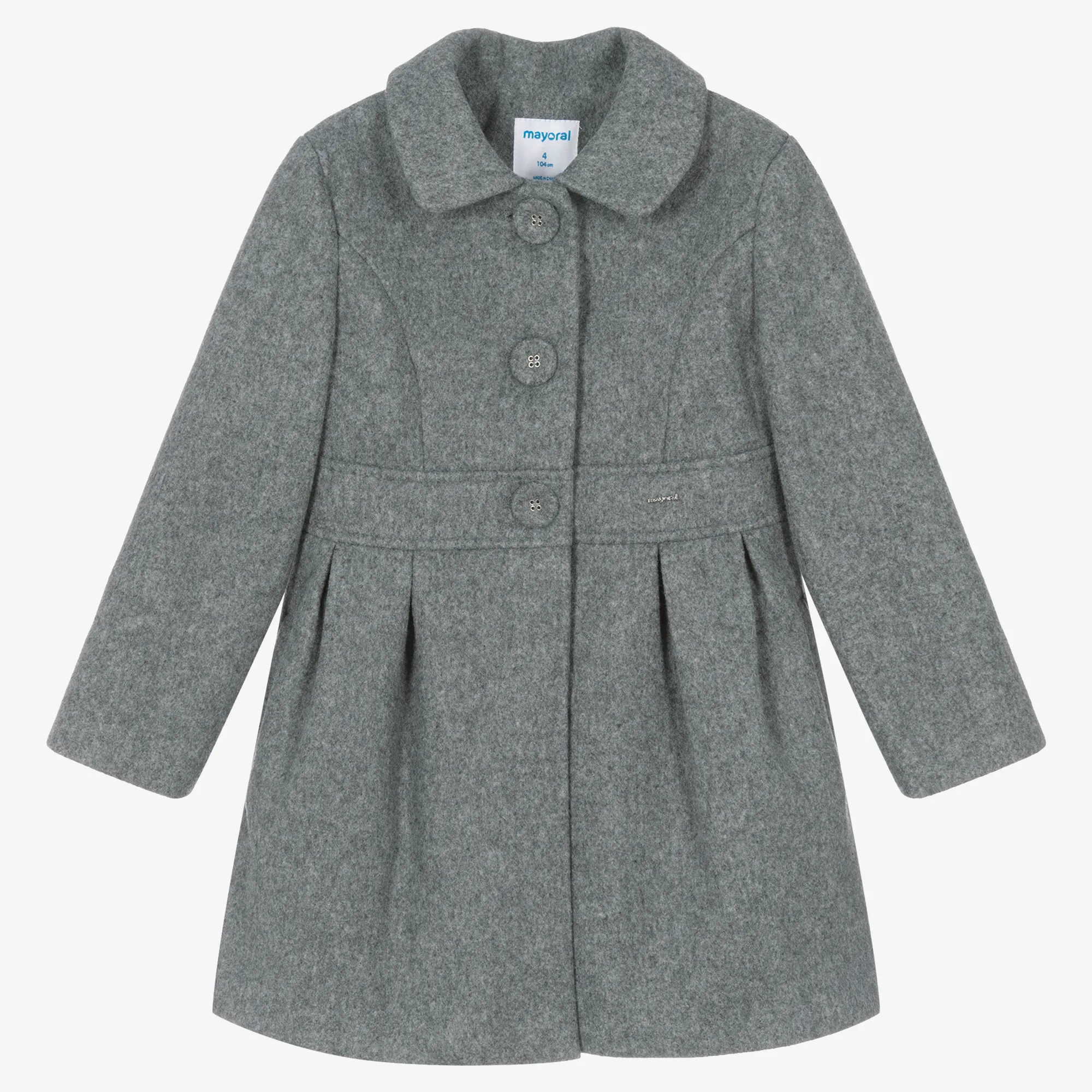 Girls Grey Felted Coat