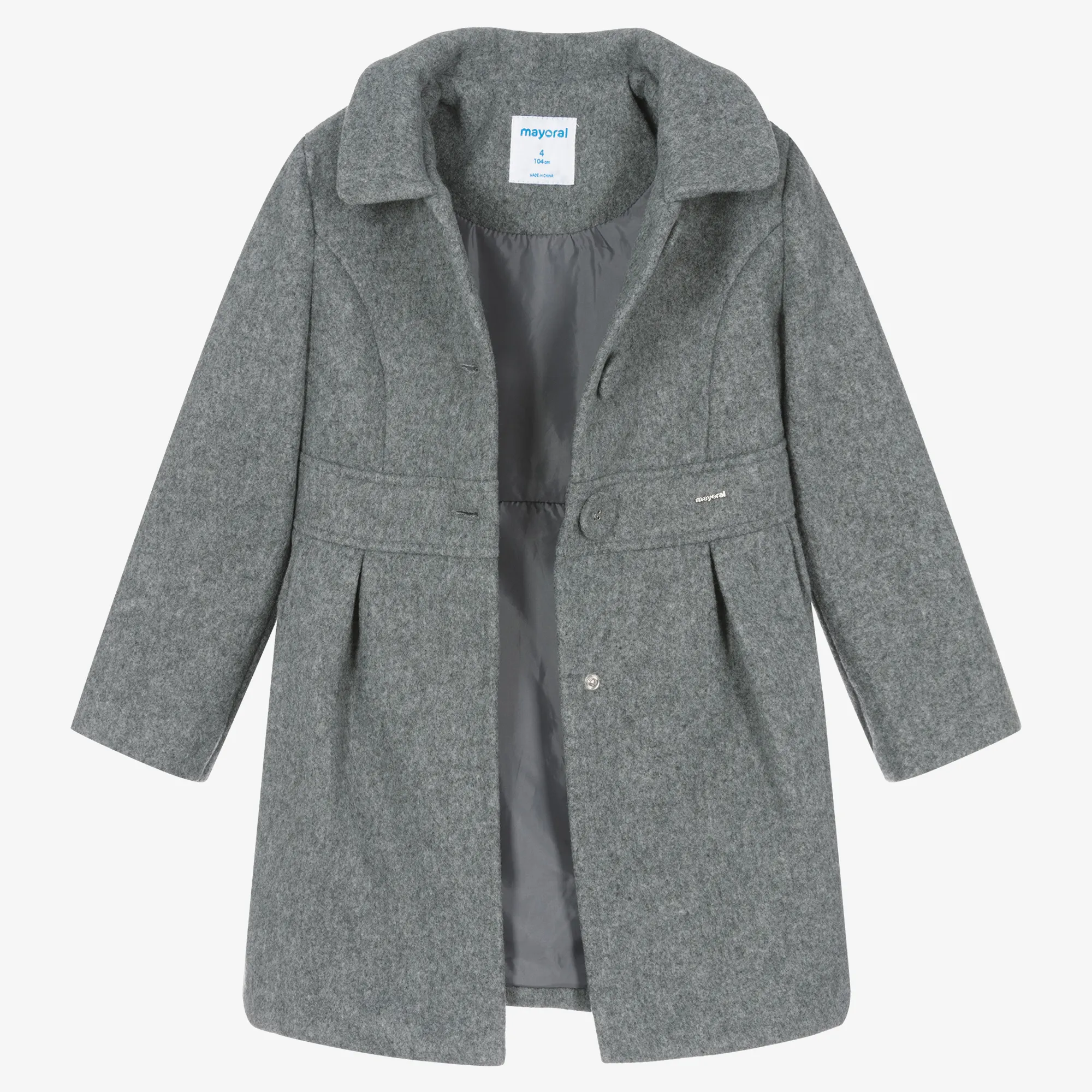 Girls Grey Felted Coat