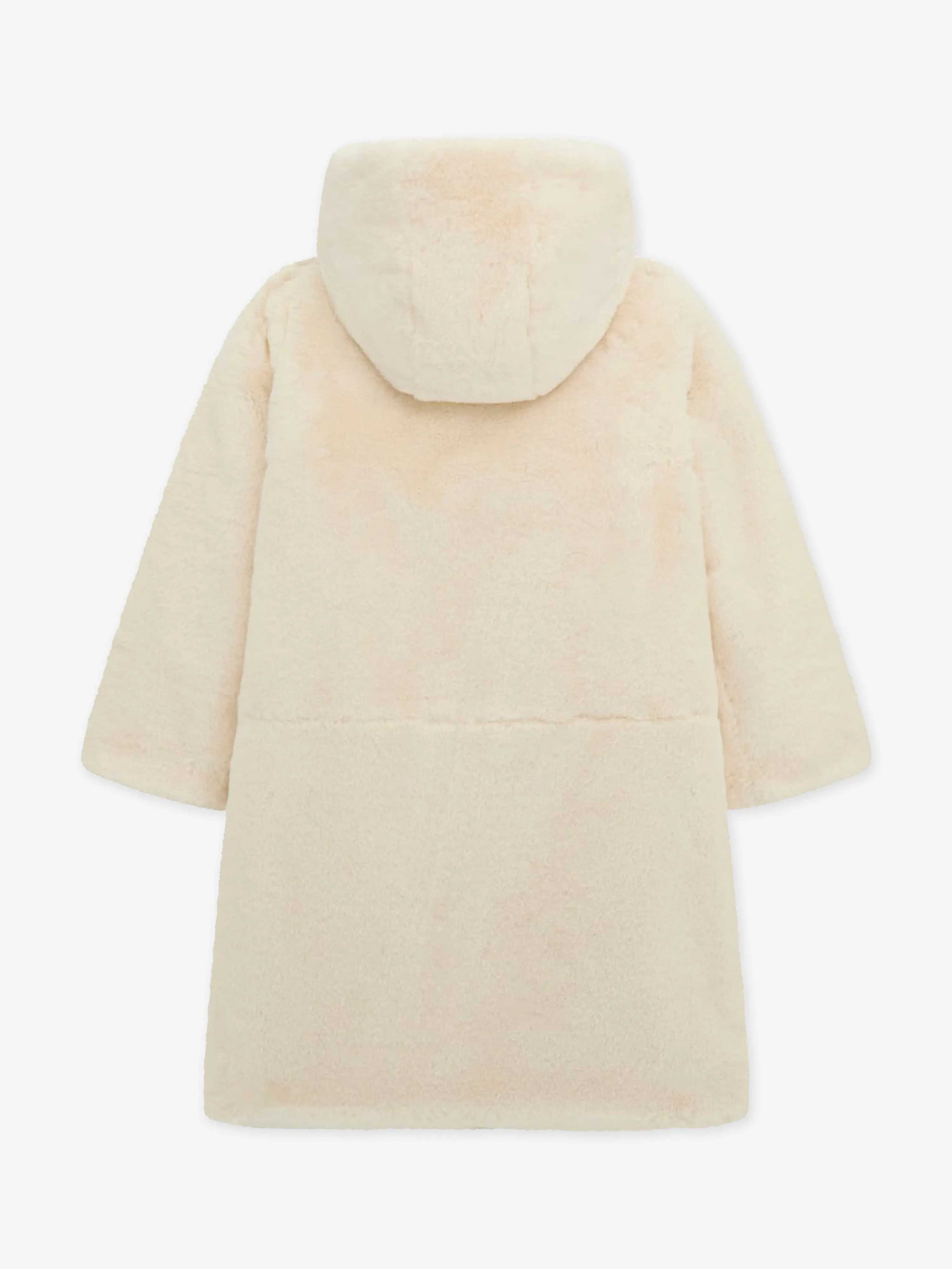 Girls Hooded Reversible Coat in Ivory