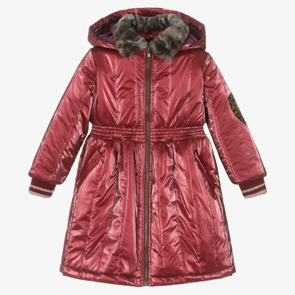 Girls Red Hooded Coat