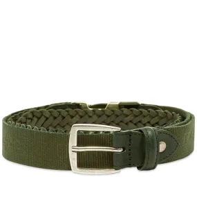 GR-Uniforma Woven Leather & Webbing Hybrid BeltKhaki