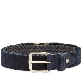 GR-Uniforma Woven Leather & Webbing Hybrid BeltNavy