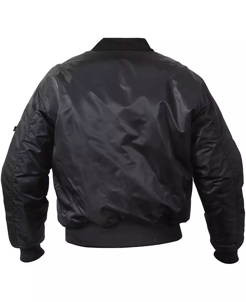 Jake Men's MA-1 Lightweight Flight Jacket in Black - Flying Bomber for Men