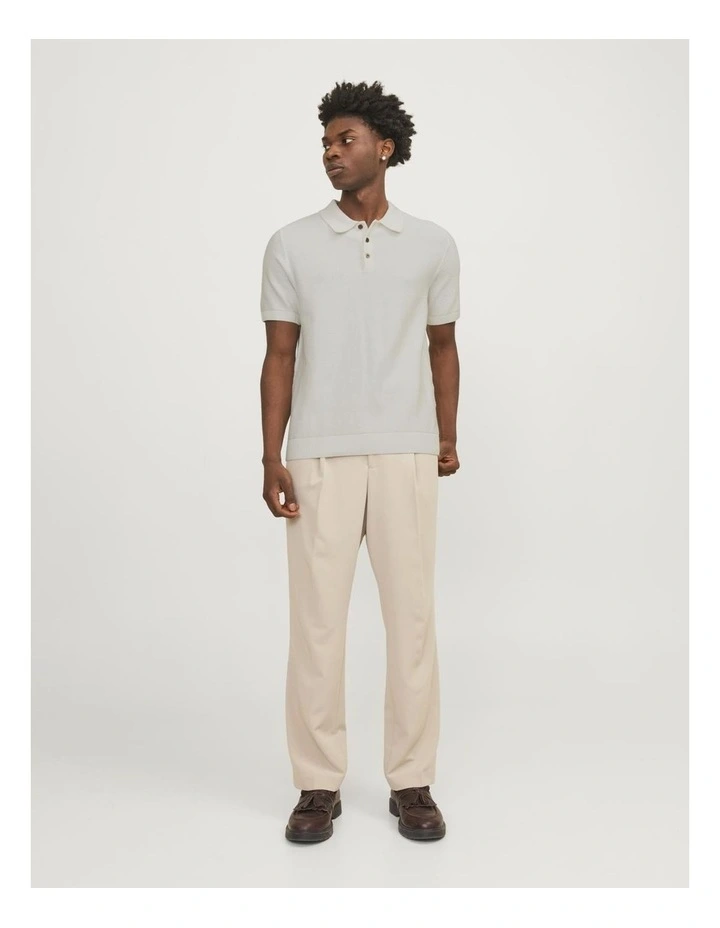 Jprblusandri Knit Polo Shirt in Cloud Dancer