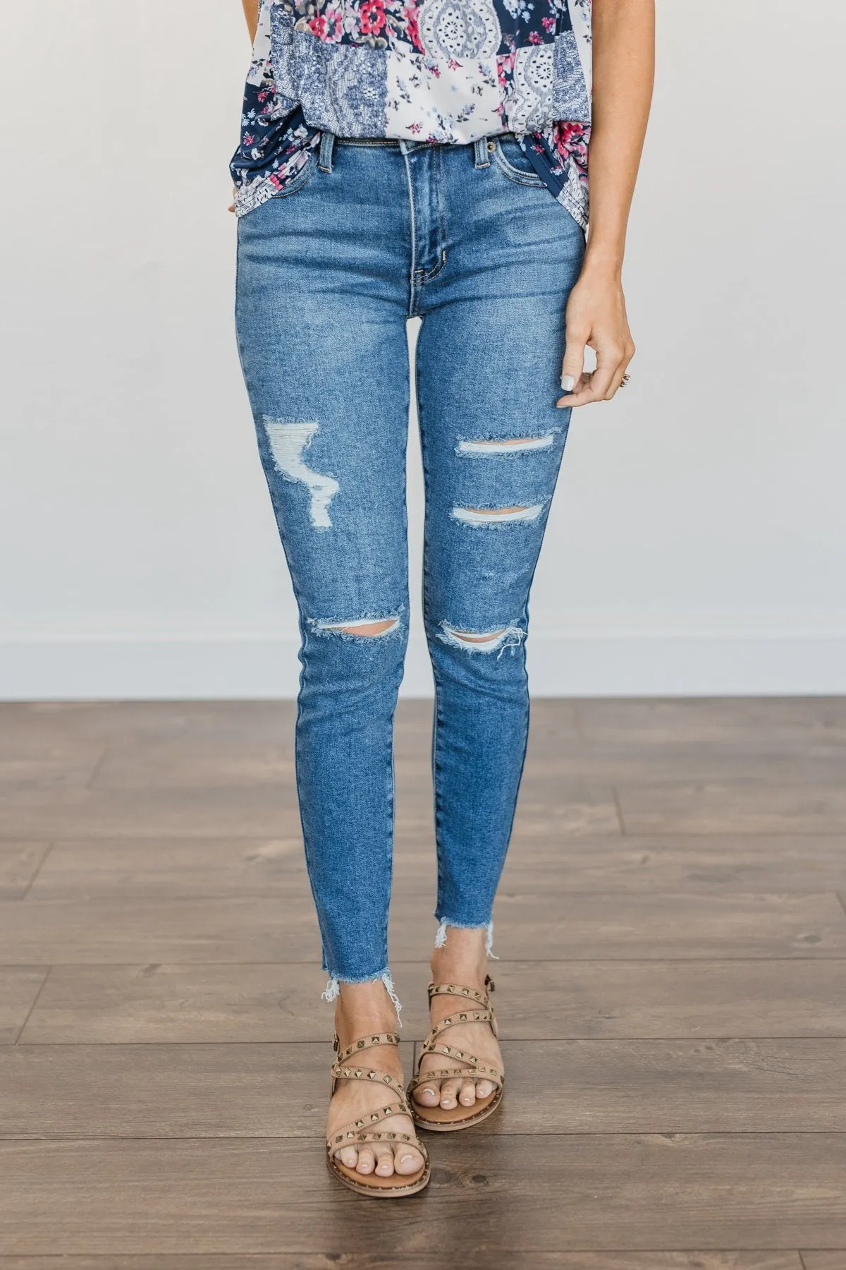 Just USA Distressed Skinny Jeans- Lennox Wash