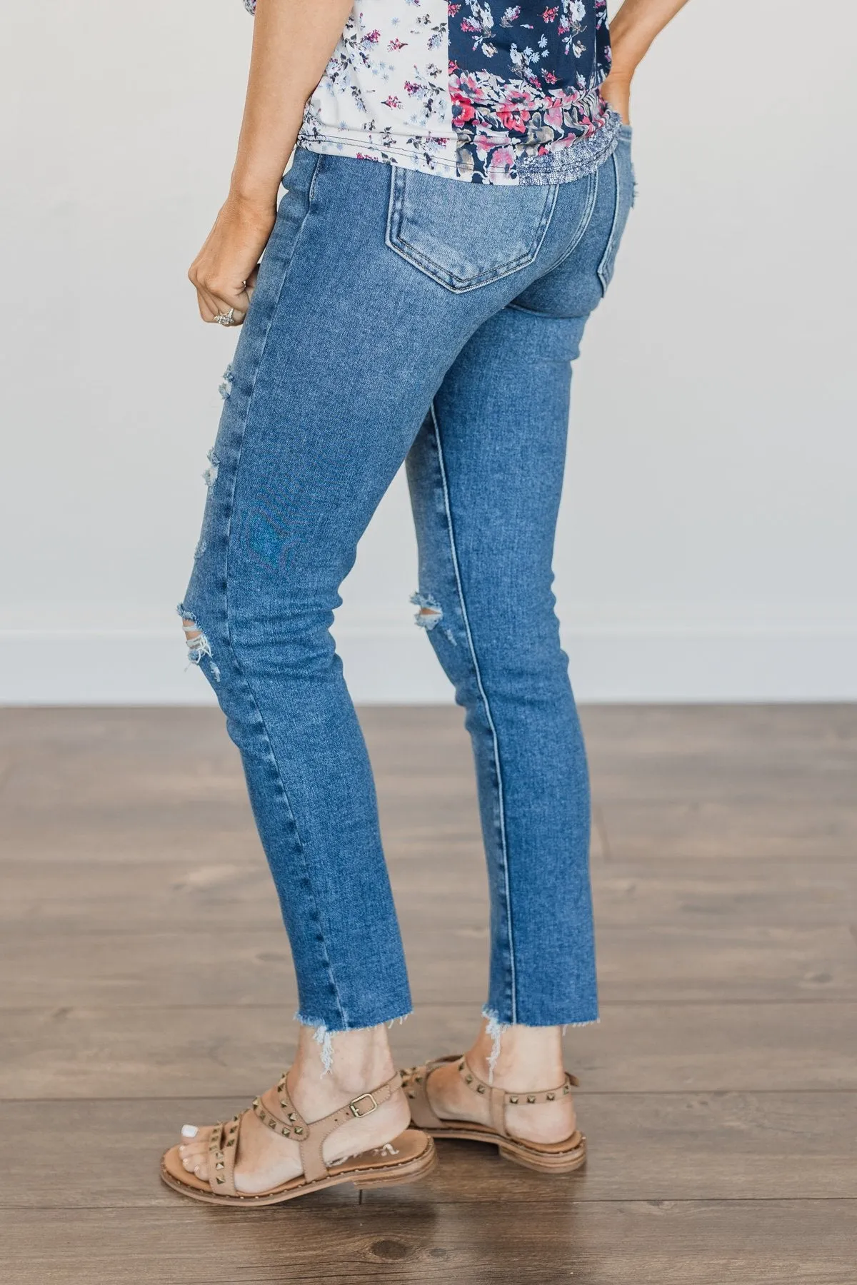 Just USA Distressed Skinny Jeans- Lennox Wash