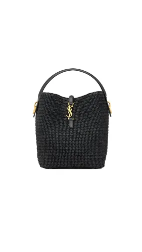 Le 37 in Woven Raffia and Vegetable-tanned Leather - Black