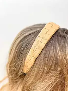 Leather Woven Headbands - Beige