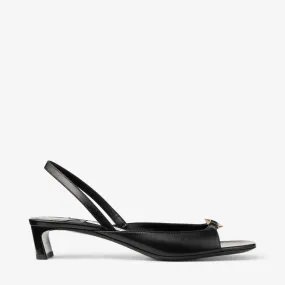 Lev 35 Black Nappa Leather Sandals