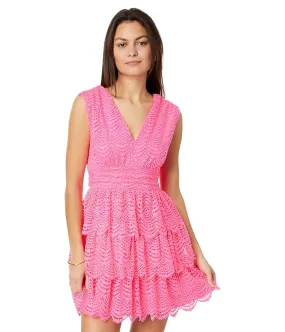 Lilly Pulitzer Faye V-Neck Lace Ruffle Dress