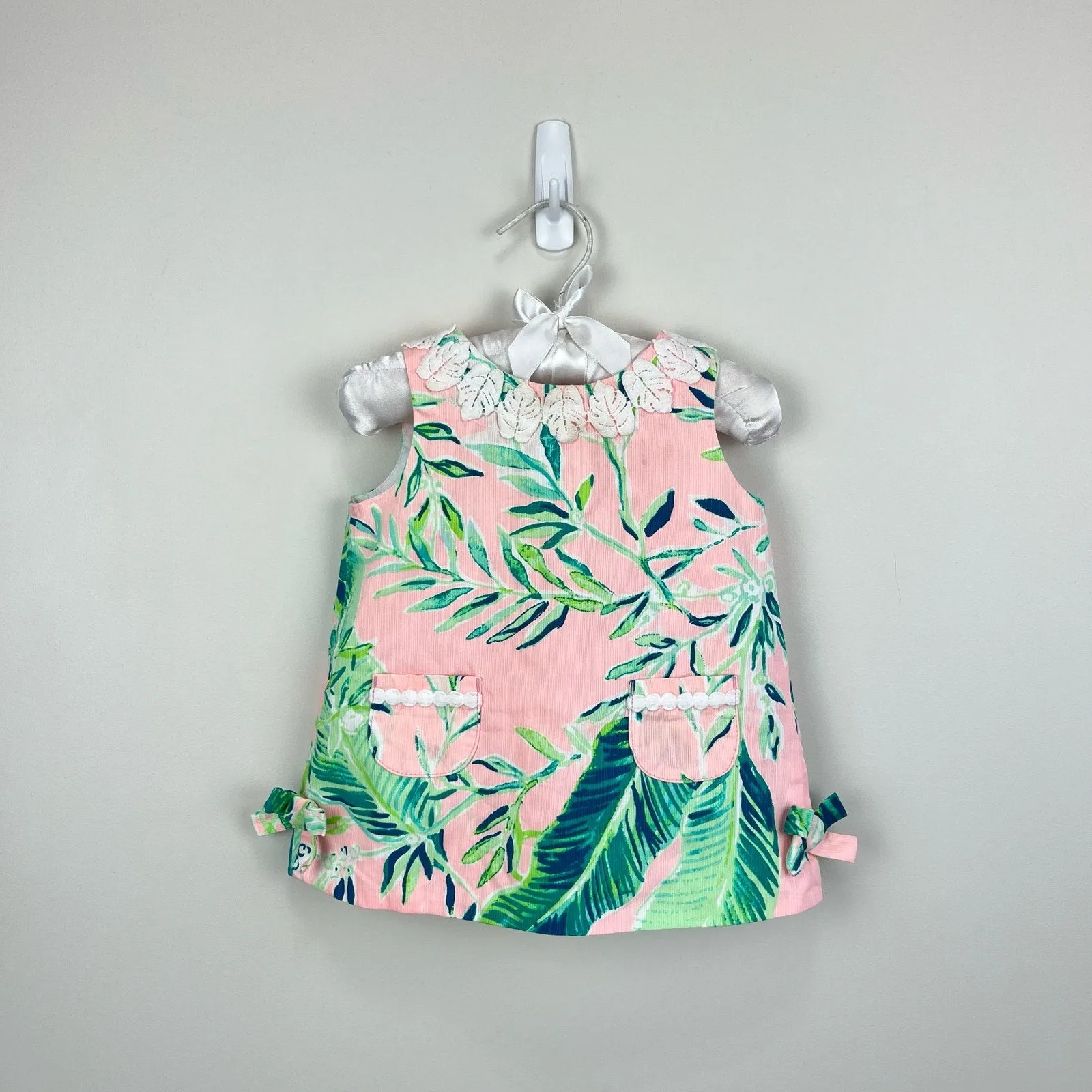 Lilly Pulitzer Girls Coral Reef Tint Chimpouserie Shift Dress 6-12 Months