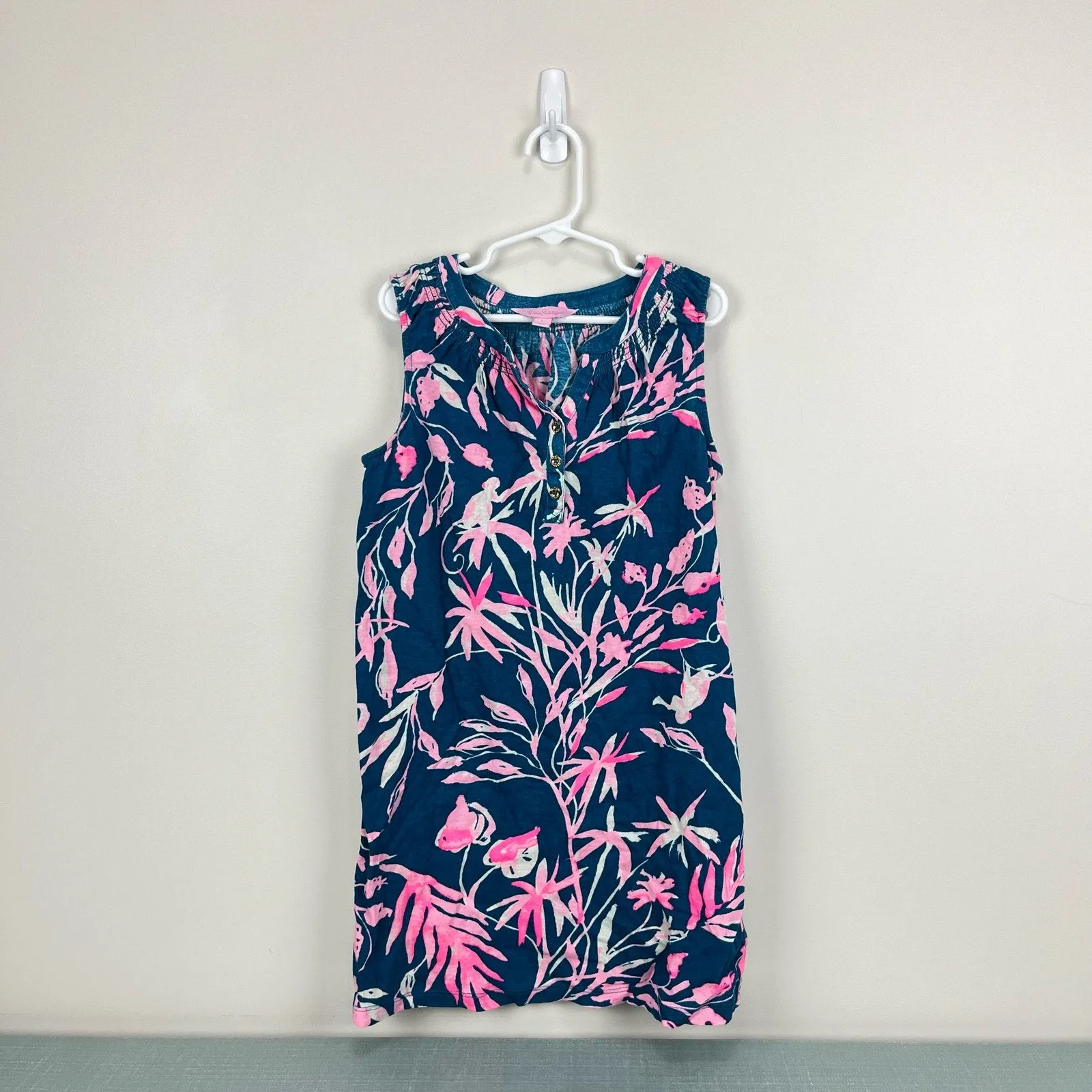 Lilly Pulitzer Girls Essie Dress Tidal Wave It's Prime Time Large