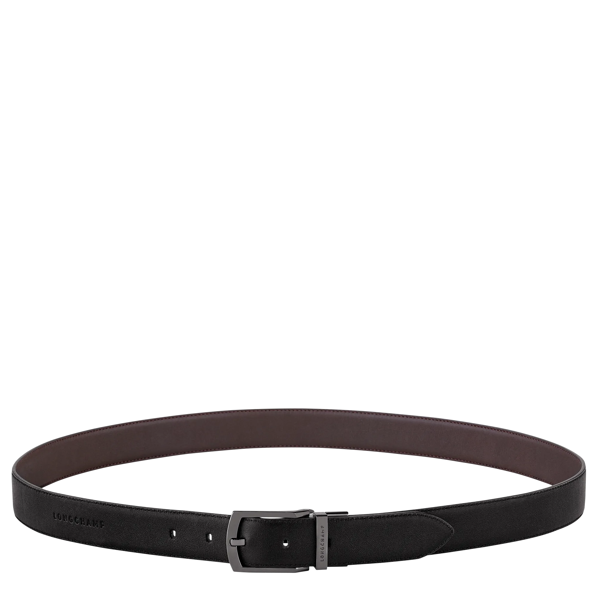 Longchamp sur Seine Men's belt Black/Mocha - Leather