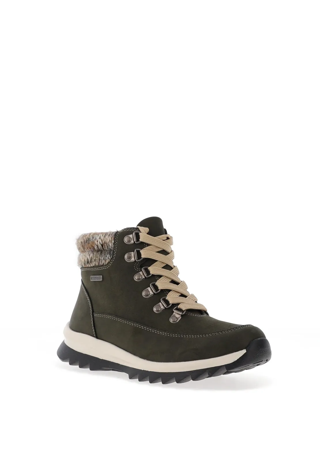 Lunar Jett Waterproof Lace Up Comfort Boots, Olive Green