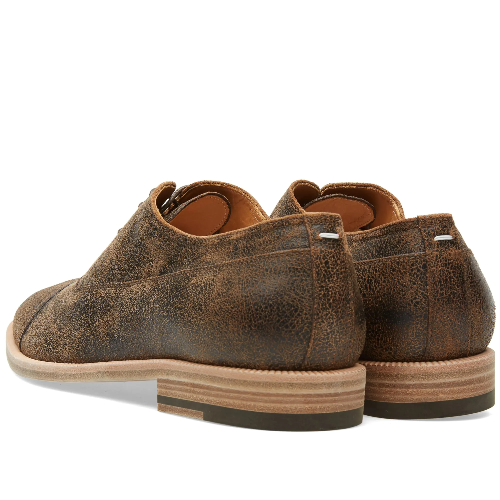 Maison Margiela 22 Waxed Suede Classic ShoeDark Brown