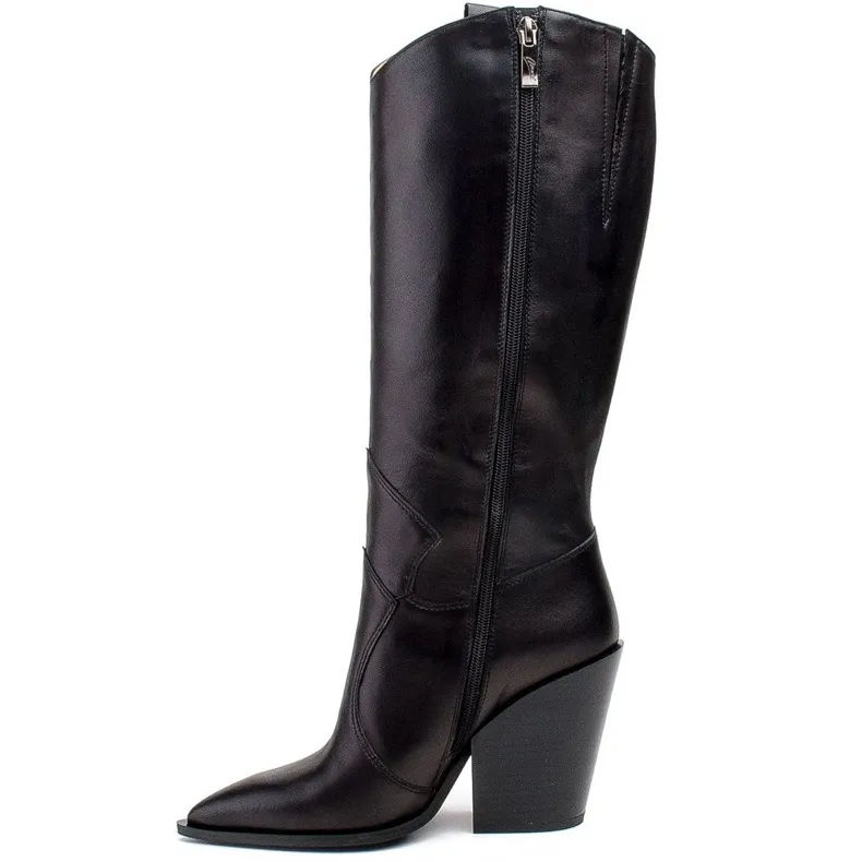 Marco Shoes Black women boots Marco 1399K cowboy boots