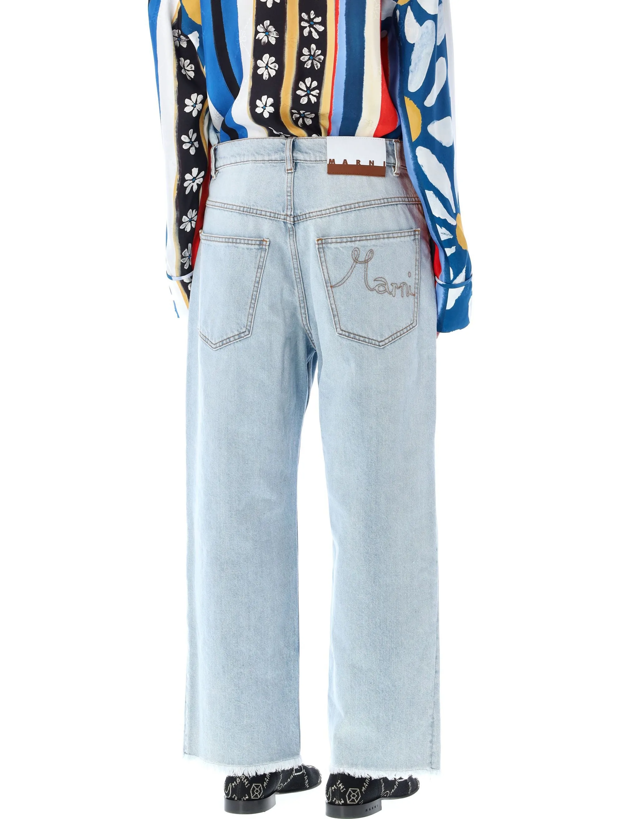 Marni Daisy Bleached Low Waist Jeans