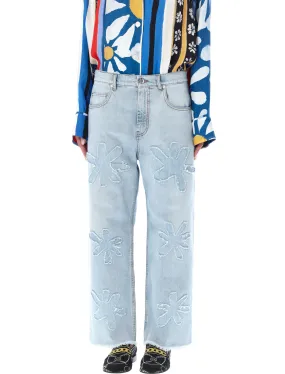 Marni Daisy Bleached Low Waist Jeans