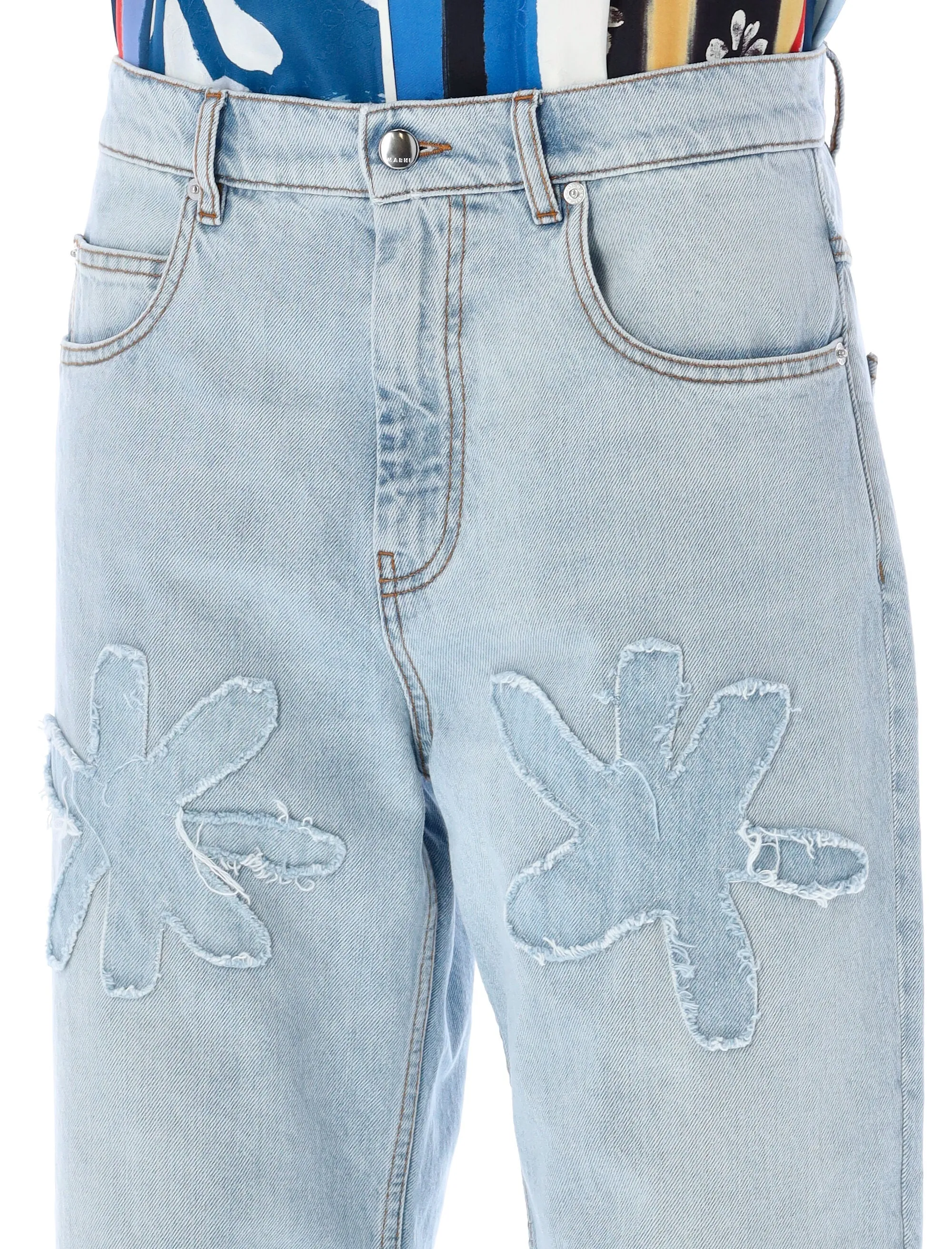 Marni Daisy Bleached Low Waist Jeans