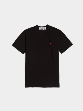 Men Little Red Heart Play T-Shirt, Black