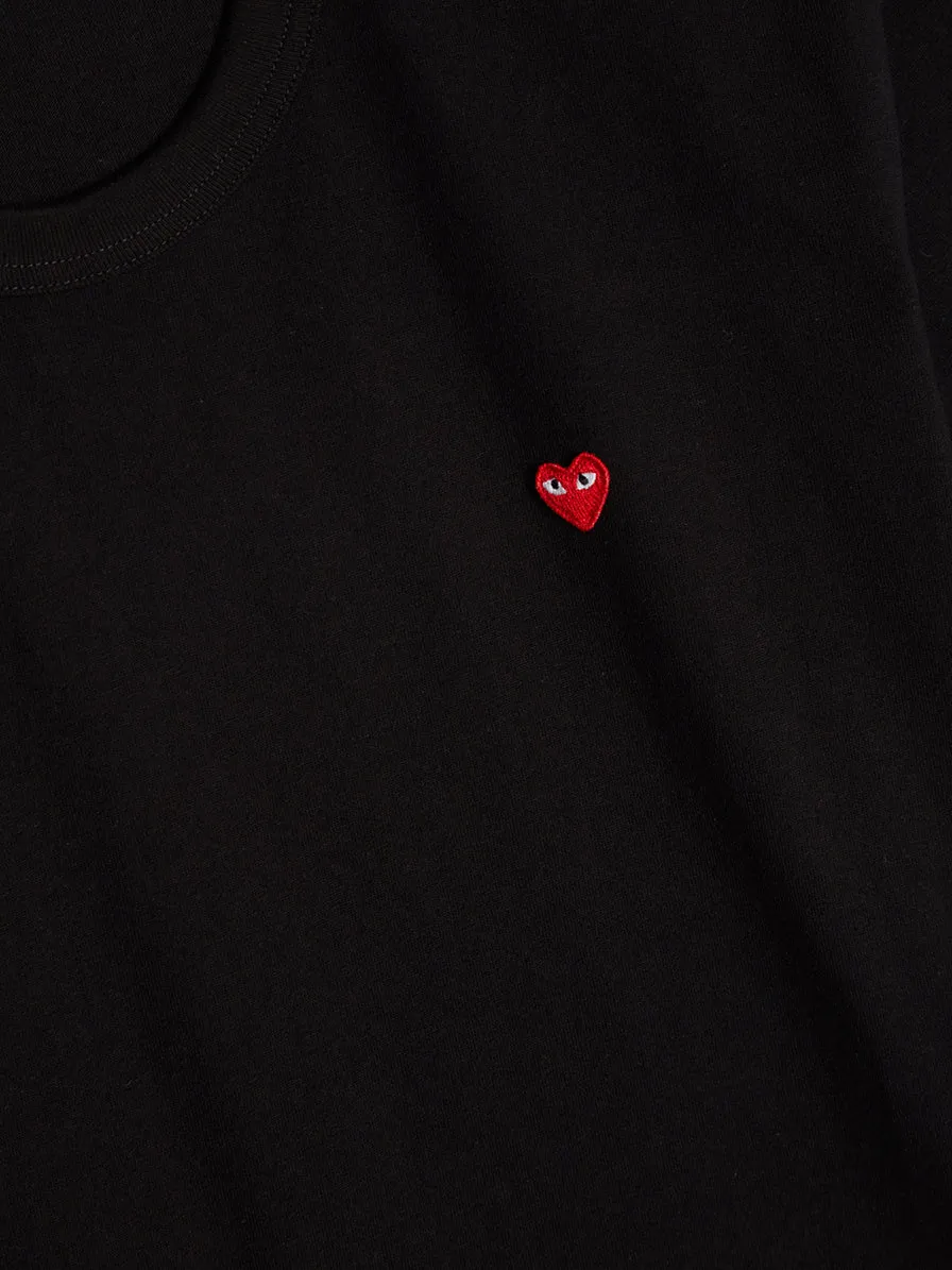 Men Little Red Heart Play T-Shirt, Black