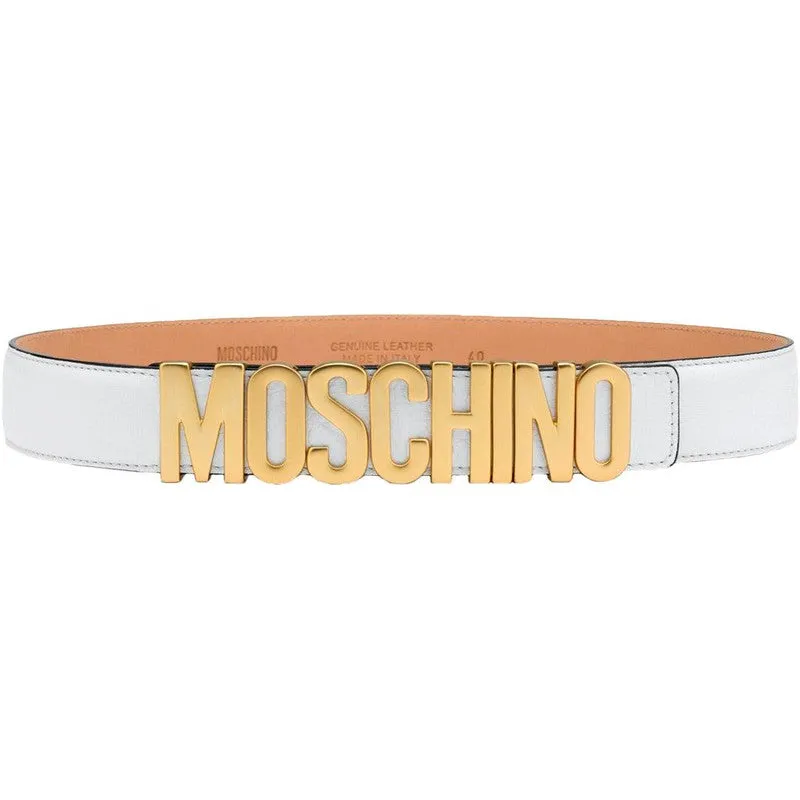 Men's Moschino Leather Logo-buckle Belt