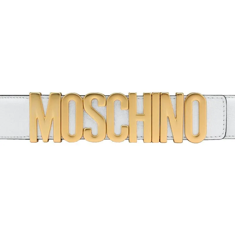 Men's Moschino Leather Logo-buckle Belt