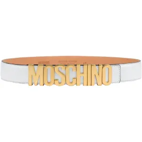 Men's Moschino Leather Logo-buckle Belt