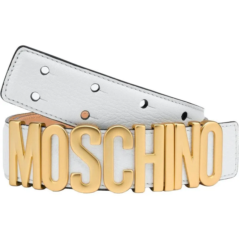 Men's Moschino Leather Logo-buckle Belt