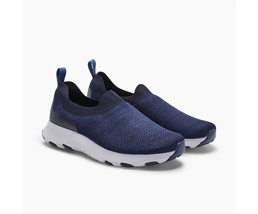 Merrell Mens Cloud Moc Knit Slip On Tennis Shoe- Navy Mesh