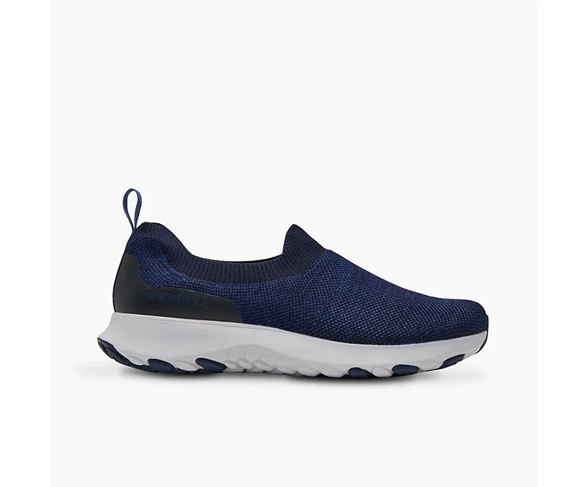 Merrell Mens Cloud Moc Knit Slip On Tennis Shoe- Navy Mesh