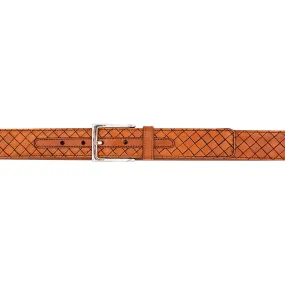 Mezlan AO11528 Cognac Woven Calf-Skin Leather Men's Belt (MZB1232)