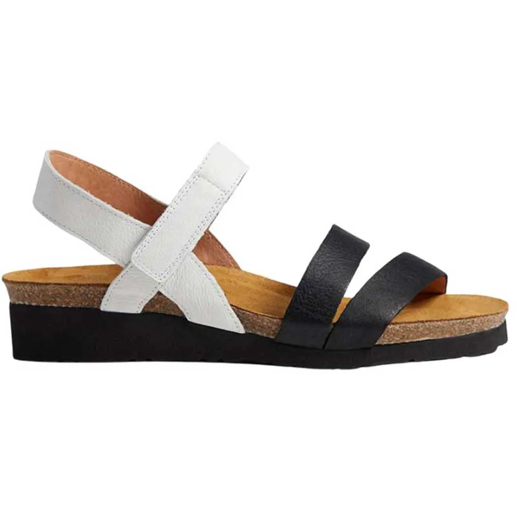 Naot Kayla Sandal Soft White Leather/ Soft Black Leather (Women's)