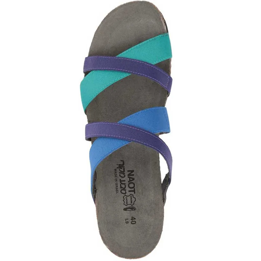 Naot Roxanna Sandal Aqua Stretch/ Royal Blue Stretch/ Gloss Purple Stretch (Women's)