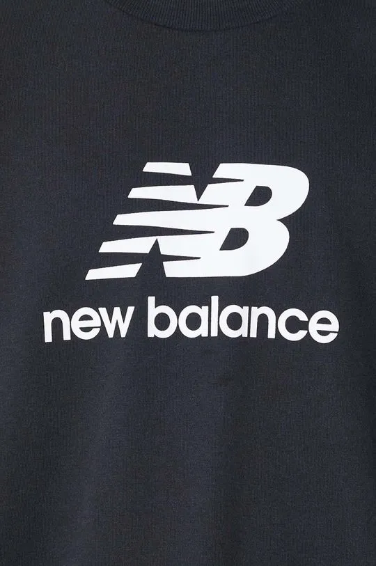 New Balance sweatshirt Stacked Logo French men's black color with a print MT41500BK