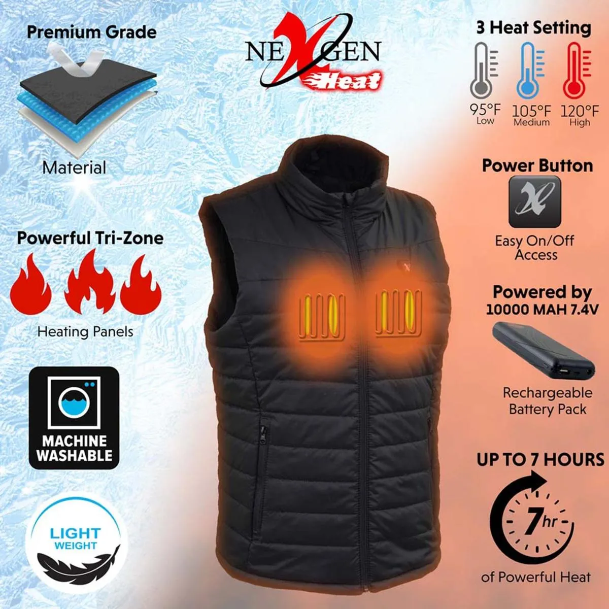 NexGen Heat Women's 'Puffed' Textile Heated Vest