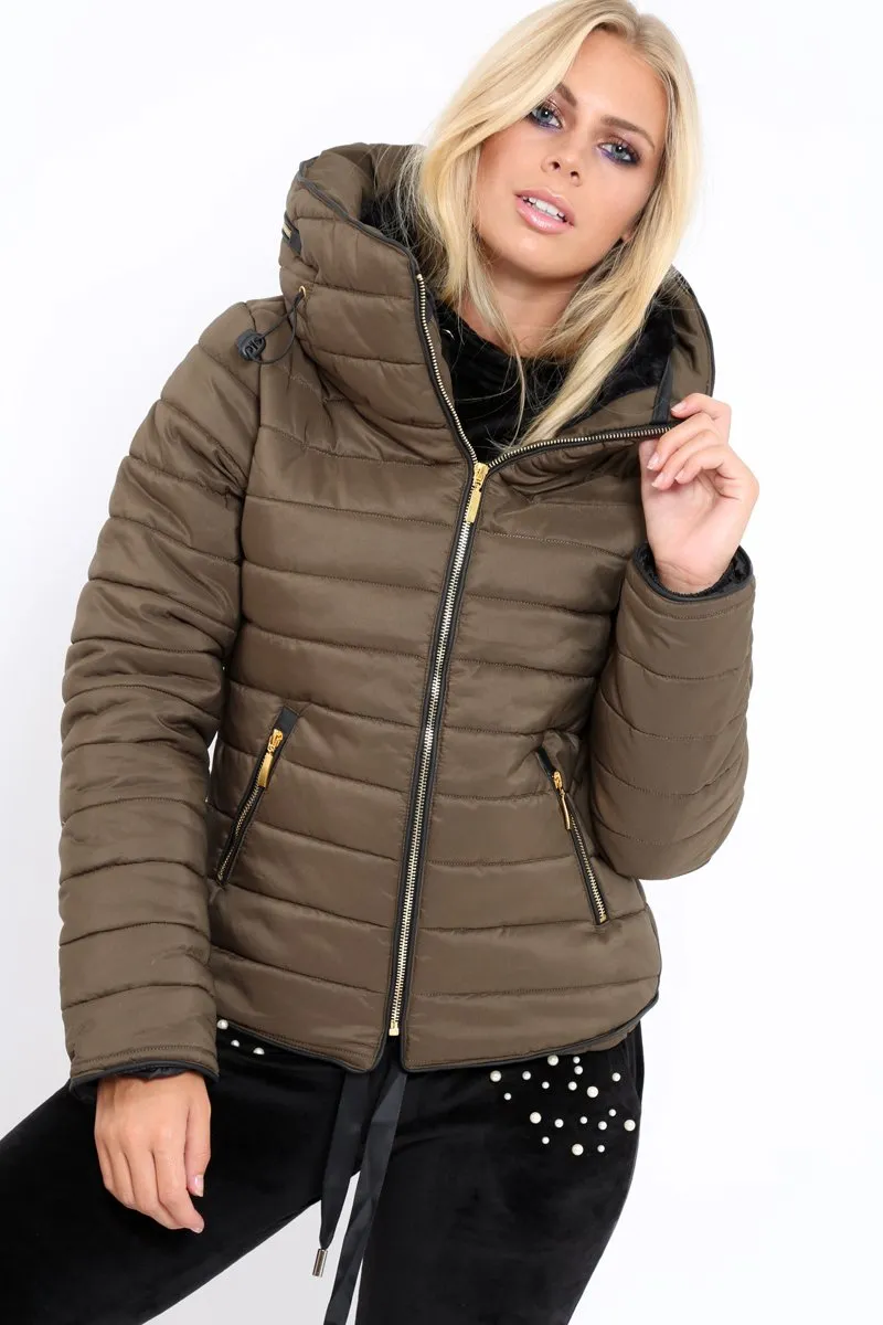 Olive Padded Coat - Zara