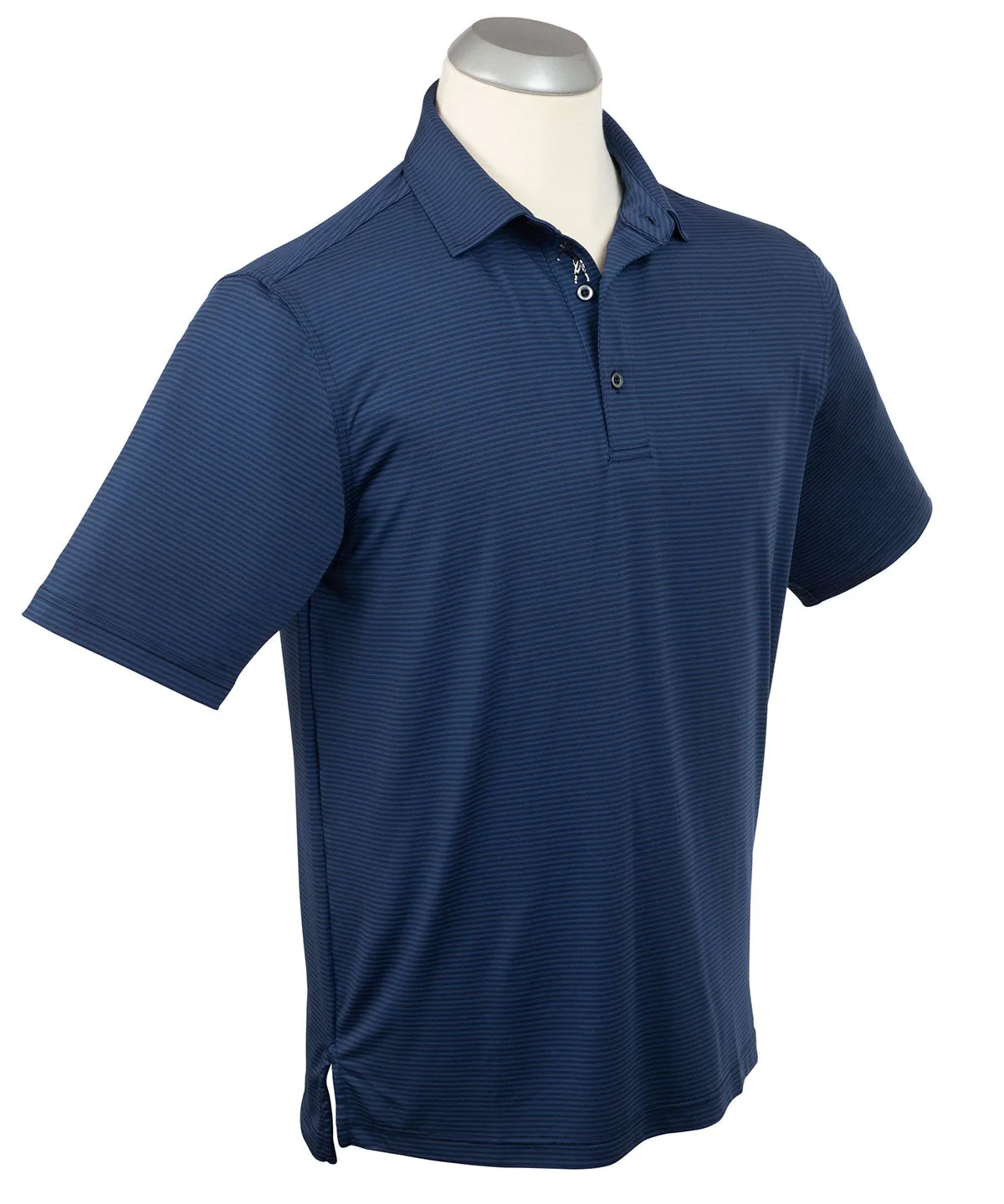 Performance Jersey Mini Tonal Feed Stripe Polo