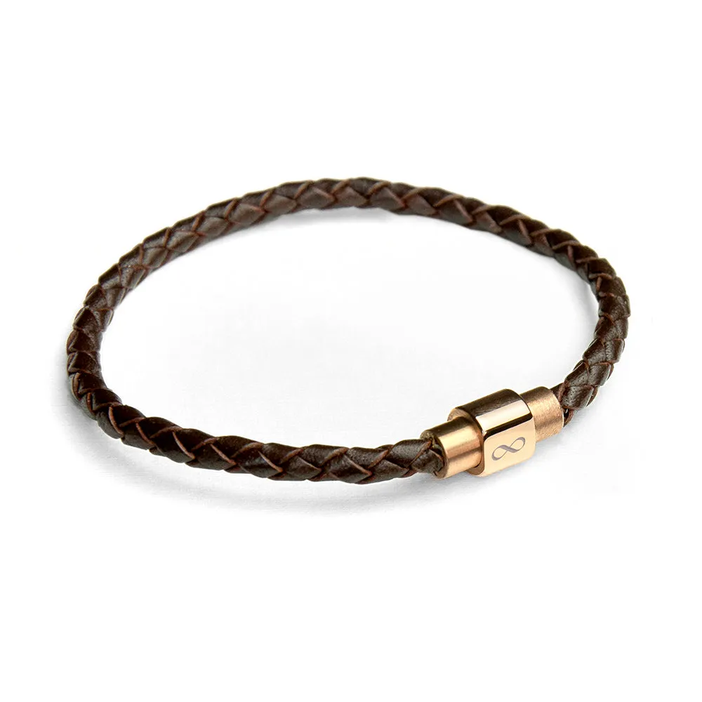 Personalised Men's Infinity Woven Leather Bracelet